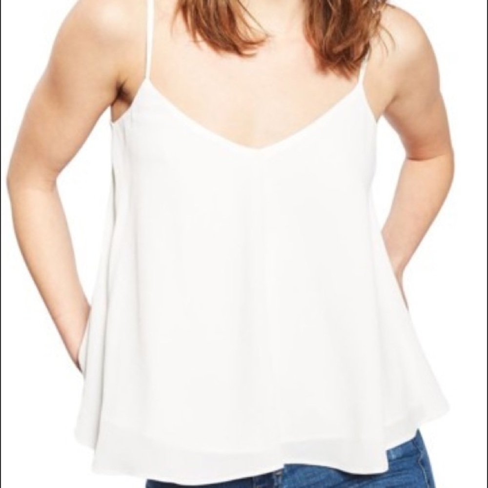 Topshop Double Rouleau Swing Camisole Top in Ivory NWT